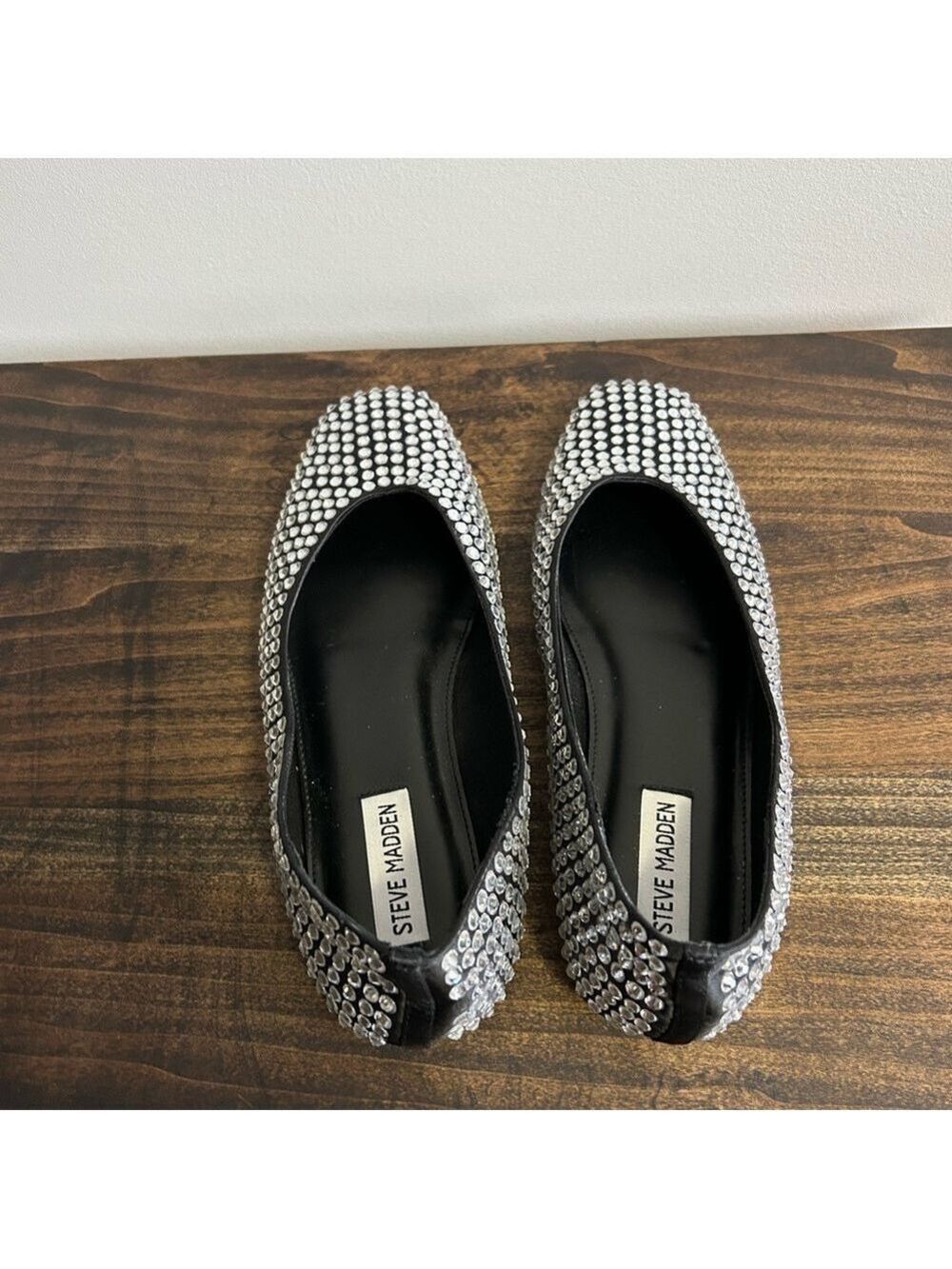 Steve Madden Matais Rhinestone Embellished Square Toe Ballet Flats, Size 9. - Picture 10 of 10